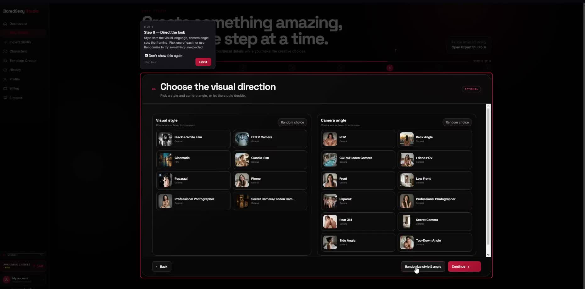Choose the visual direction